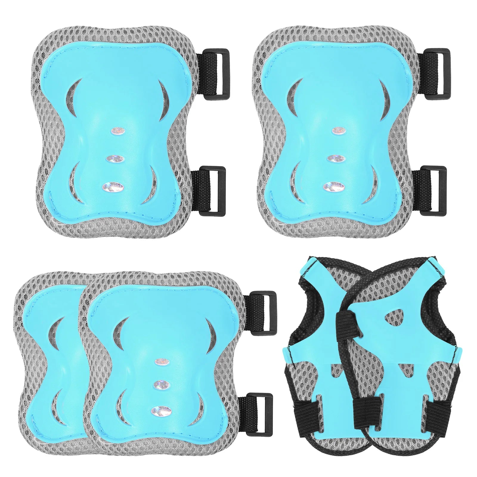 6-Piece Kids Protective Gear Set – Knee Pads, Elbow Pads & Wrist Guards for Bike, Skateboard & Skating