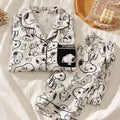 Women's Snoopy Cartoon Long Sleeve Pajamas Set | Cute Anime Loungewear for Students