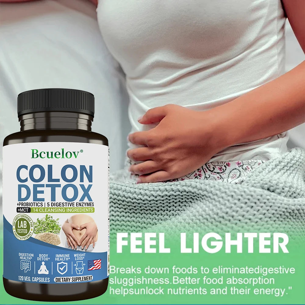 Colon Cleanser Detox Supplement – Bowel Cleansing with Psyllium Husk & Probiotics