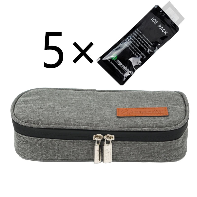 Mega Insulin Cooler Bag – Portable Insulated Diabetic Travel Case with Nylon & Aluminum Foil Lining