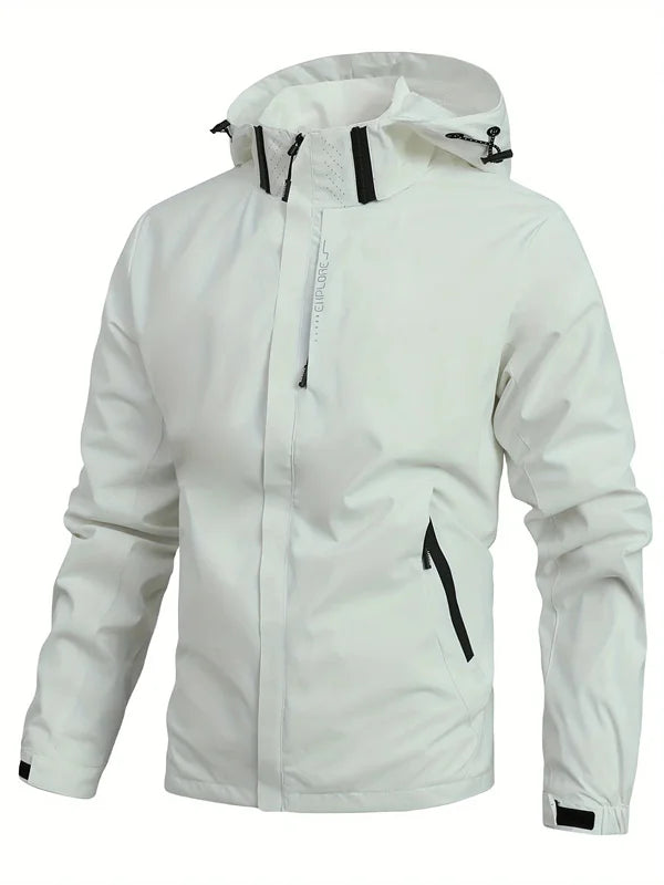 Men's Lightweight Waterproof Hooded Rain Jacket — Packable Outdoor Shell