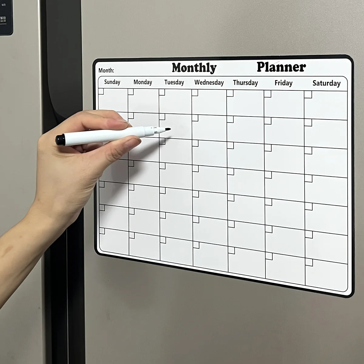 Stay Organized in Style — Magnetic Dry Erase Monthly Calendar | Refrigerator Planner, Whiteboard Calendar, Kitchen Organization & Decor