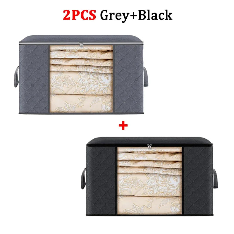 Foldable Clothes & Quilt Storage Bag – Large Capacity Dustproof Bedroom Closet Organizer