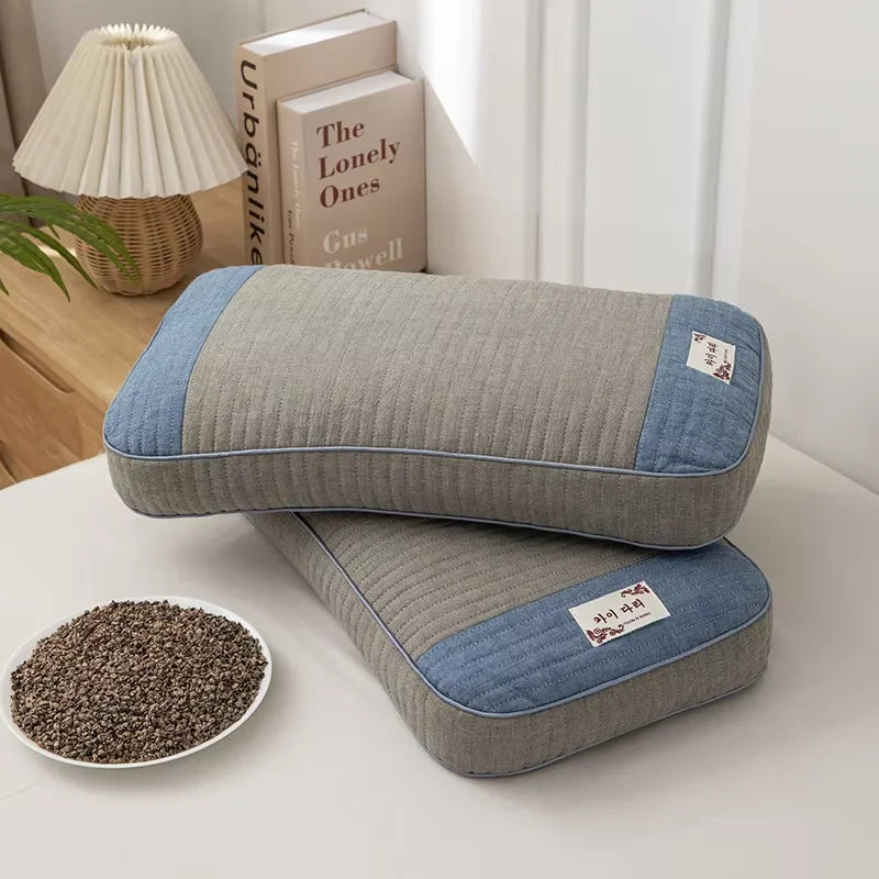 Buckwheat Pillow – Traditional Sobakawa Organic Cotton Standard Size, Cool Sleep Support