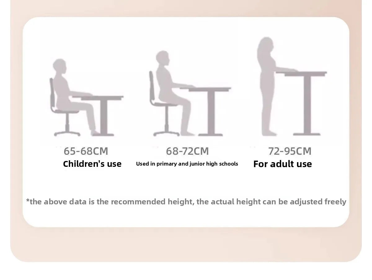 Manual Crank Height-Adjustable Computer Desk — Ergonomic Study Table, 65–95cm, Multiple Finishes