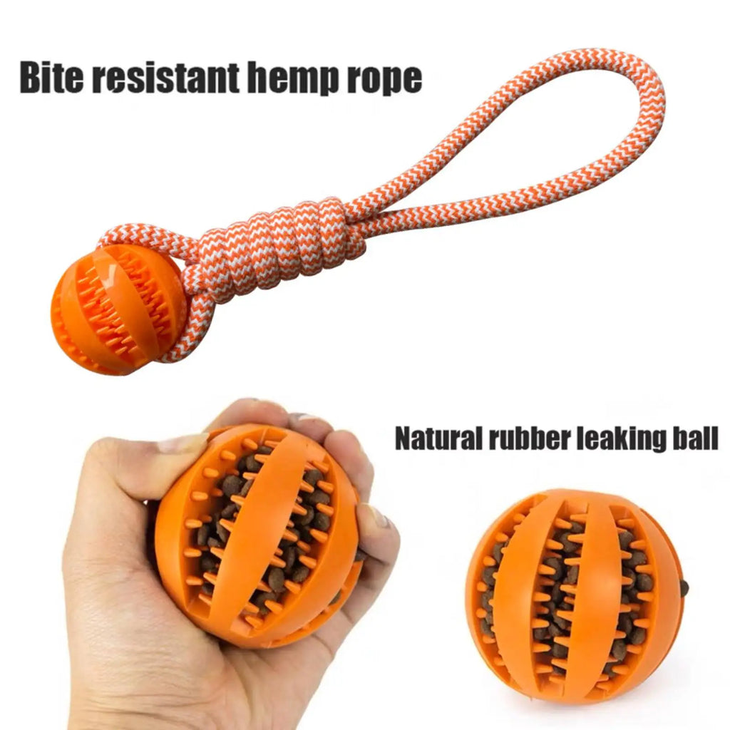 Treat-Dispensing Rope Ball Puzzle Toy for Dogs