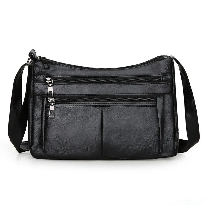 Korean Soft Leather Crossbody Shoulder Bag – Luxury Designer Tote for Women