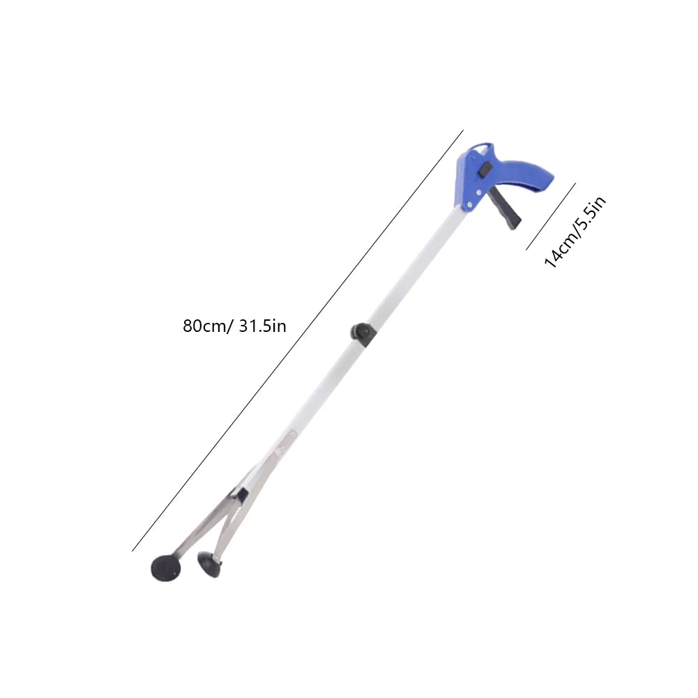 80cm Foldable Grabber Reacher Tool — 360° Rotating Trash Picker & Gripper Extender