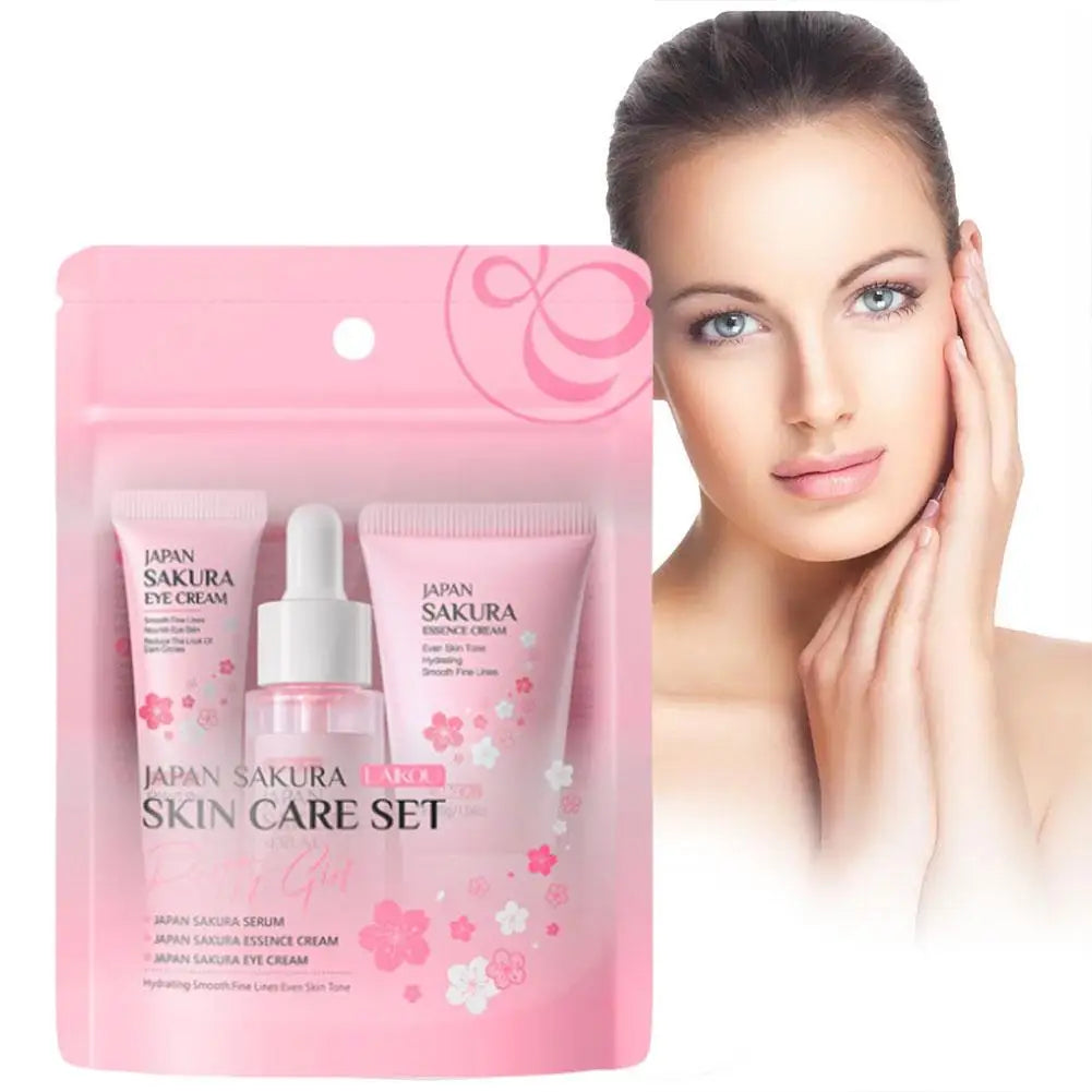 Sakura Skincare Gift Set – Cleanser Toner Serum Eye Cream & Sunscreen