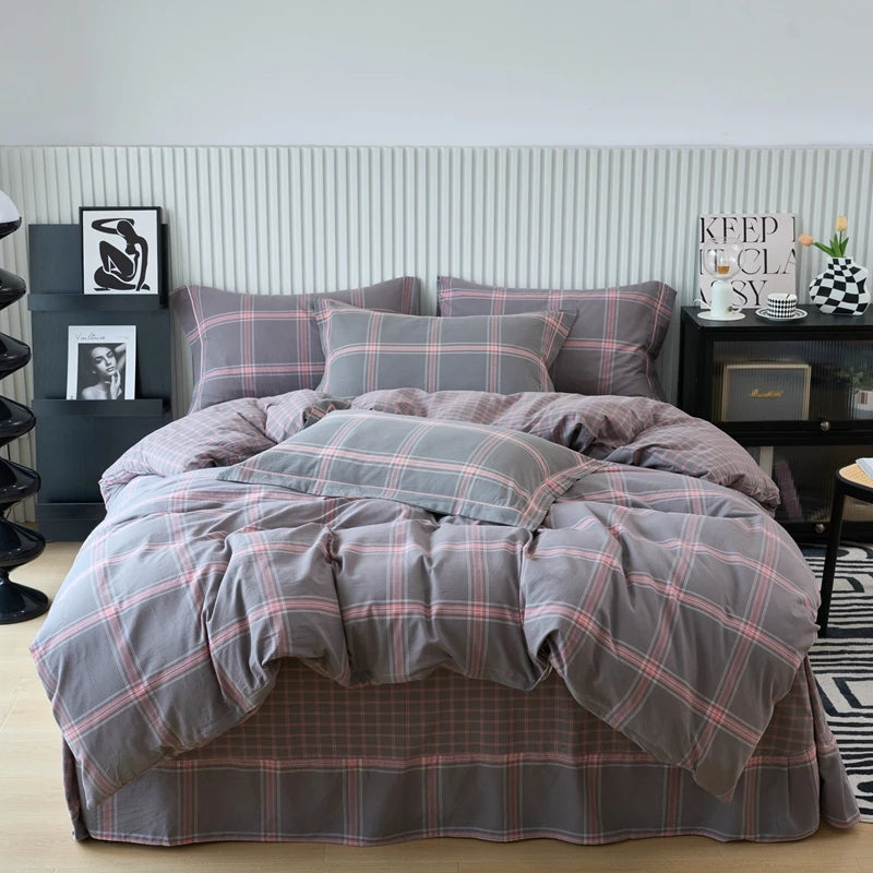 100% Cotton Plaid Duvet Cover | Classic Plaid Style, 160x210 to 220x240cm, Pillowcase Sold Separately