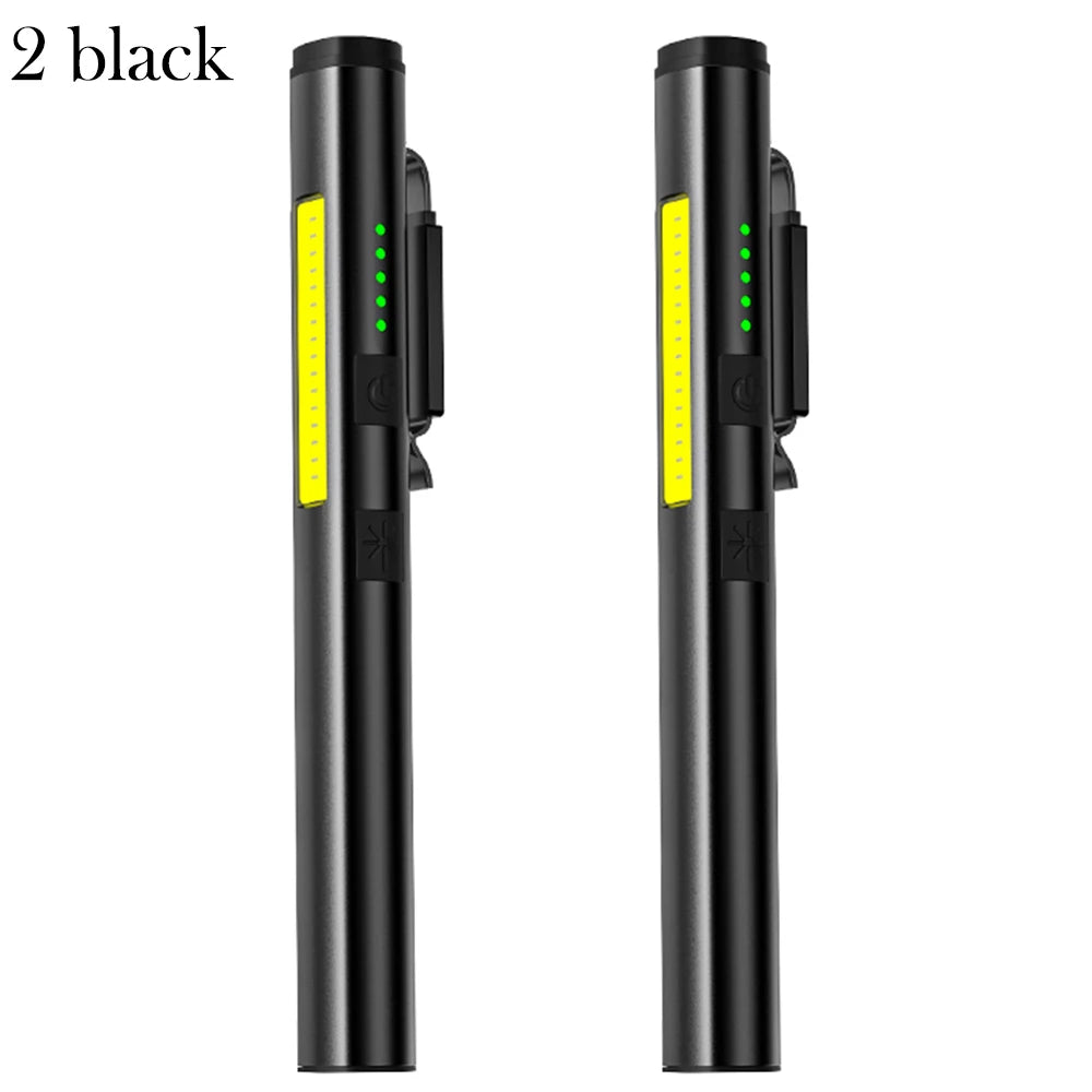 4-in-1 Rechargeable Pen Flashlight – UV, LED, COB & Red Laser with Magnetic Base for Work & EDC