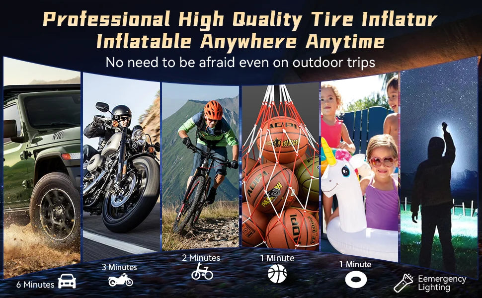 Cordless Tire Inflator with Digital Gauge, 8000mAh