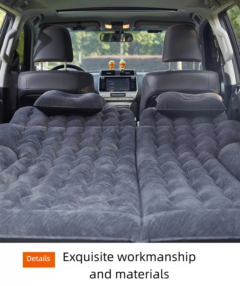 Car Inflatable Mattress – Soft Fabric Backseat Air Bed for Road Trips & Camping, Multiple Colors