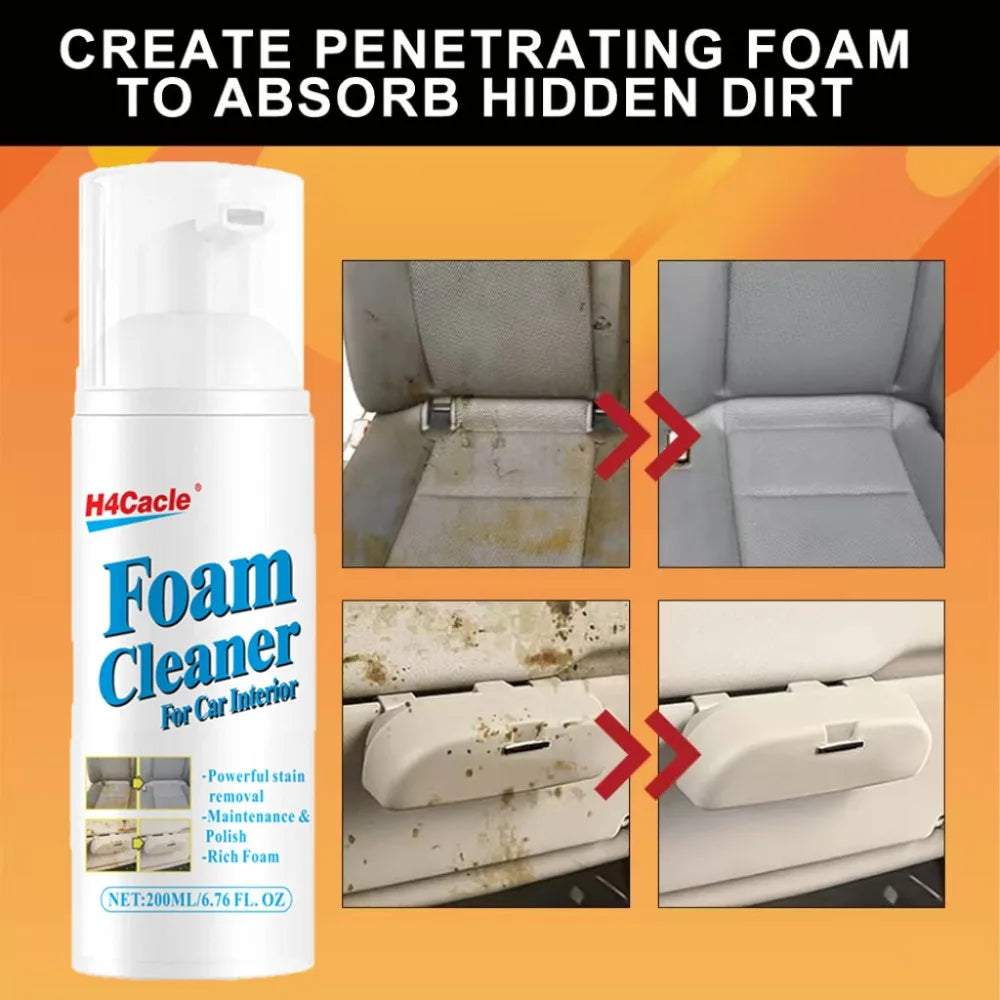 Heavy-Duty Foam Cleaner Spray – Multi-Surface Degreaser for Car Interiors, Home & Kitchen, 100ml or 200ml