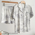 Women's Floral Print Satin 2-Piece Pajama Set | Loose Lounge Wear Homewear Suit