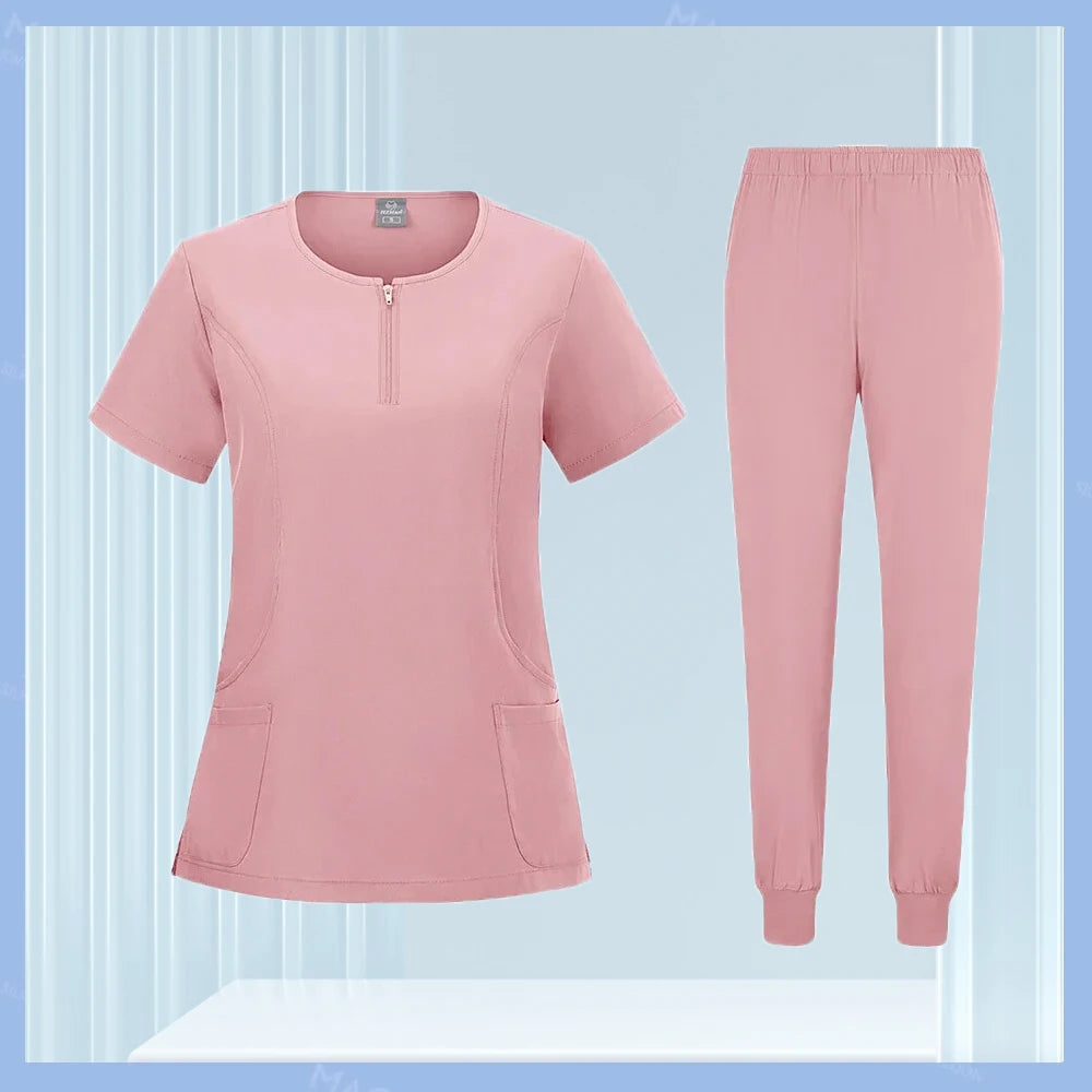 Medical Scrubs Set for Women & Men – Short Sleeve Stretch Scrub Uniform
