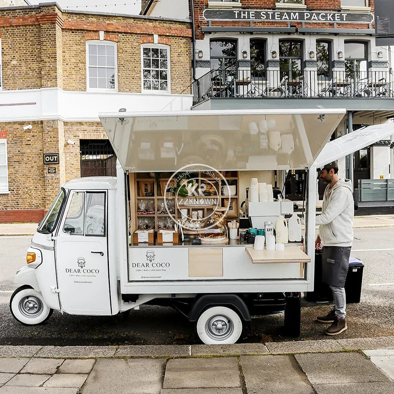 Ape Tuk Tuk Electric Food Tricycle Cart — 3-Wheel Coffee Bar & Mobile Food Truck