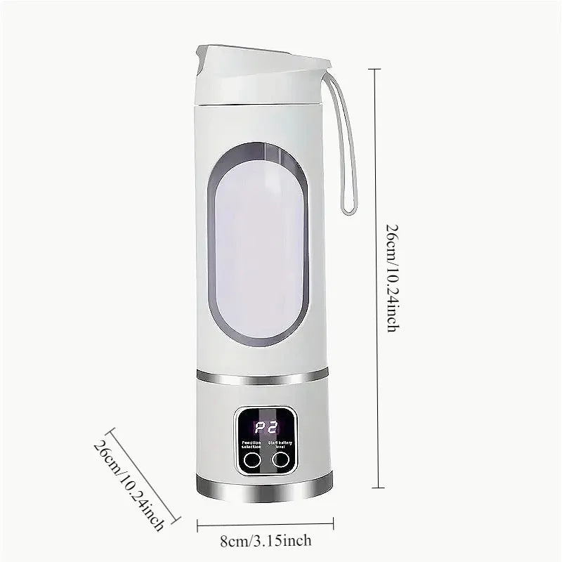 Portable Electric Juicer 450ML — 8-Blade Travel Blender for Fresh Juice, Shakes & Smoothies