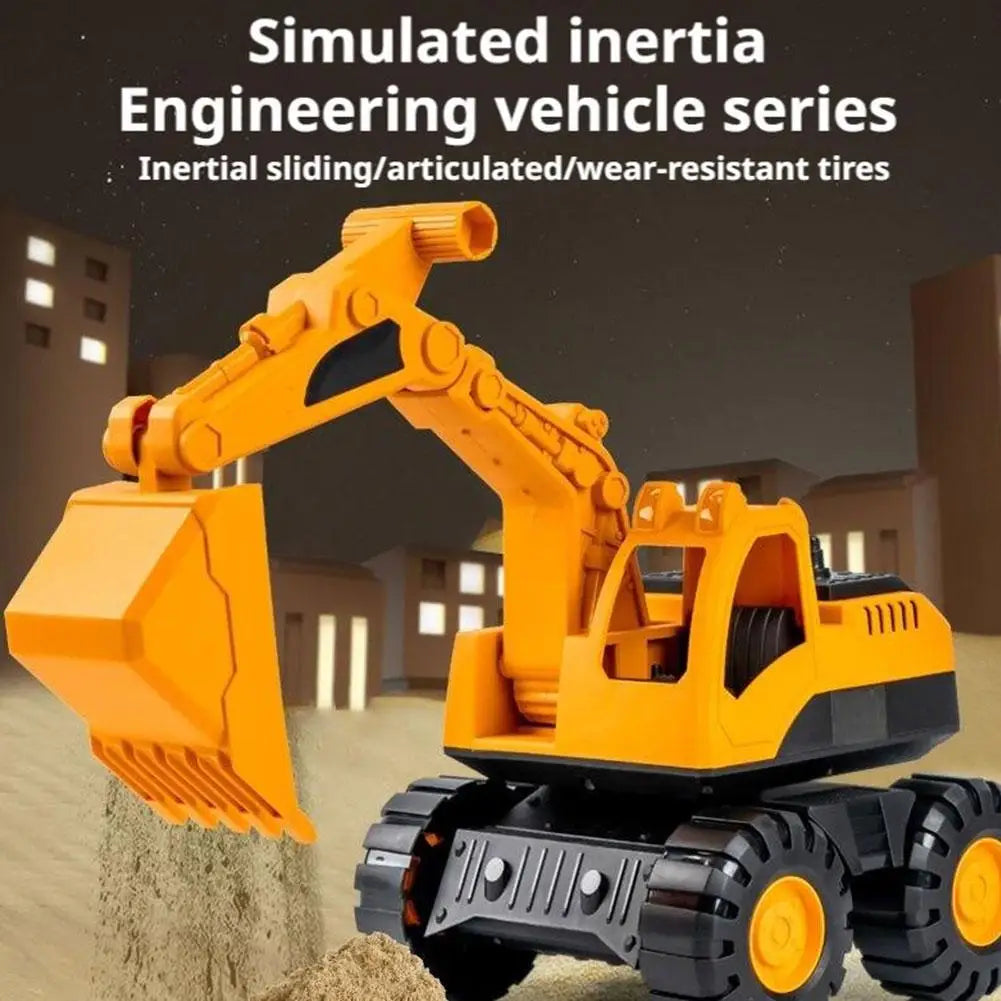 Inertial Beach Construction Truck Toy – Digger, Bulldozer & Tipper for Kids