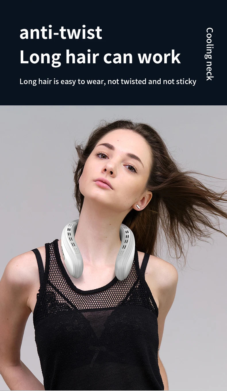 Portable Neck Air Conditioner — Rechargeable Semiconductor Bladeless Cooling Fan Wearable Cooler