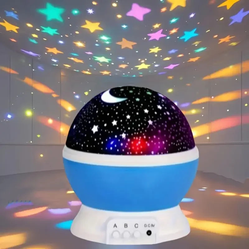 Starry Night Sky Projector Light — USB & Battery Powered, Rotating Galaxy Lamp for Bedroom & Parties