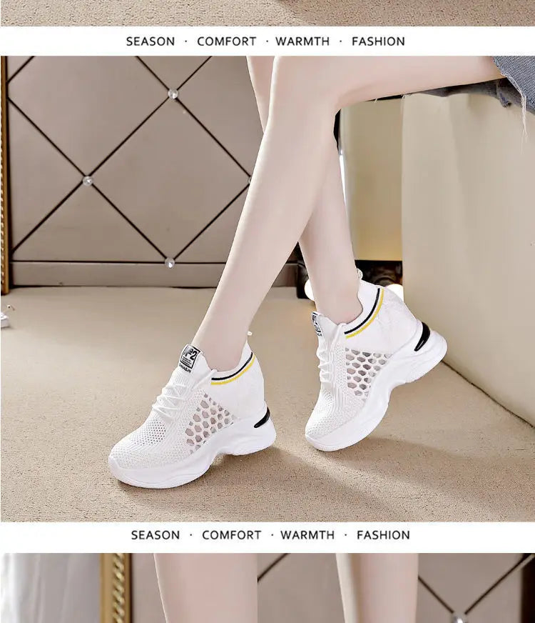 Women's Breathable Hollow Platform Sneakers