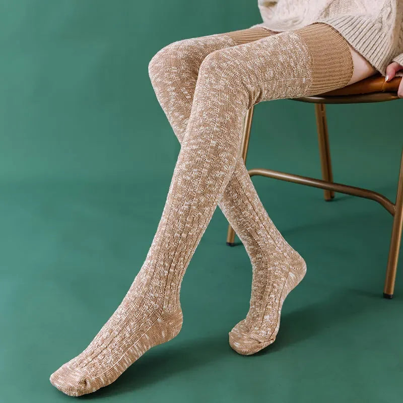 Women's Thigh-High Socks – Thick Cotton Blend