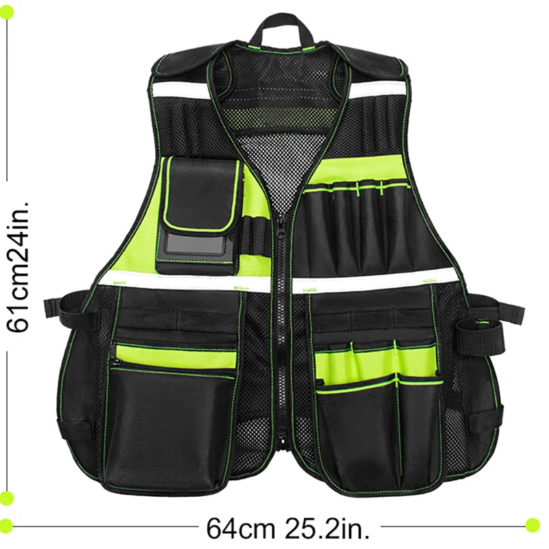Heavy Duty Tool Vest – Multi-Pocket Work Vest for Electricians
