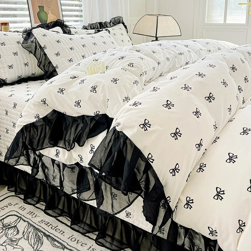 Printed Lace Duvet Cover | Women & Girls Bedroom Blanket Cover, Multiple Sizes (Pillowcase Sold Separately)
