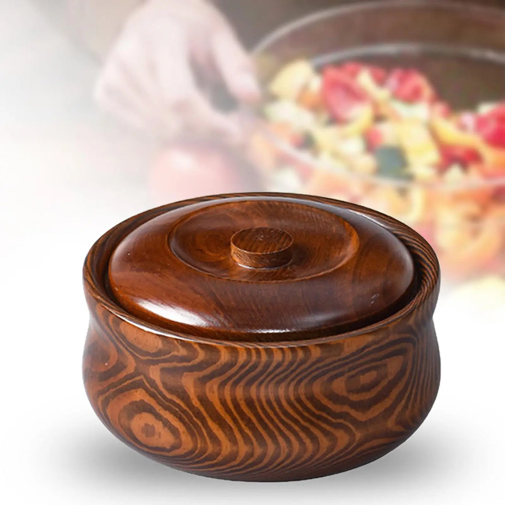 Wooden Serving Bowl with Lid