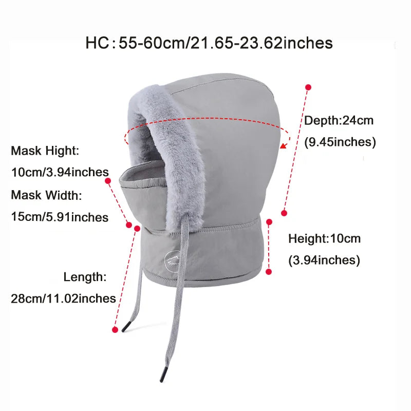 Plush Winter Balaclava Hood with Face and Neck Cover