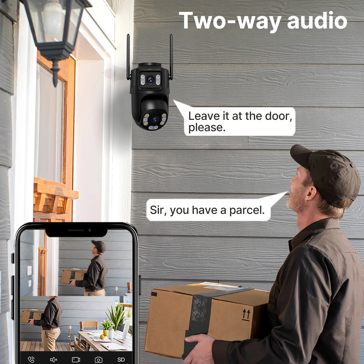 8MP Dual Lens WiFi PTZ Outdoor Security Camera – AI Auto Tracking, Color Night Vision, 2-Way Audio