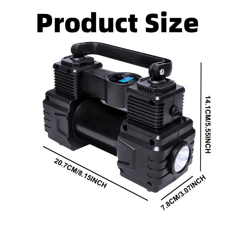 12V Portable Tire Inflator with Digital or Pointer Gauge