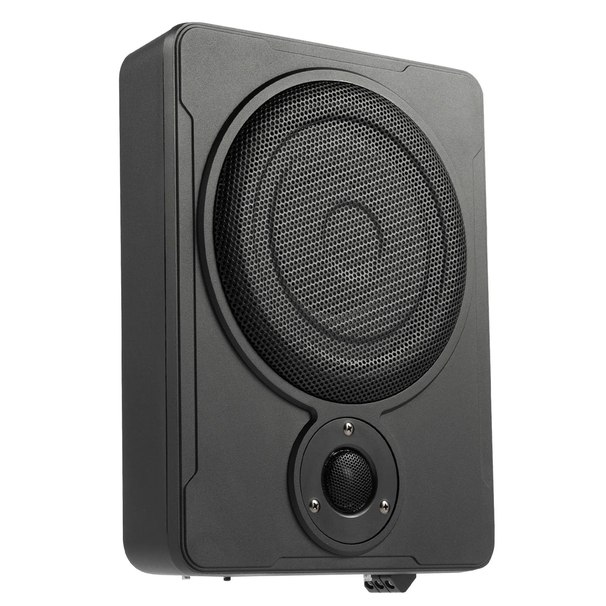 Black speaker on a white background
