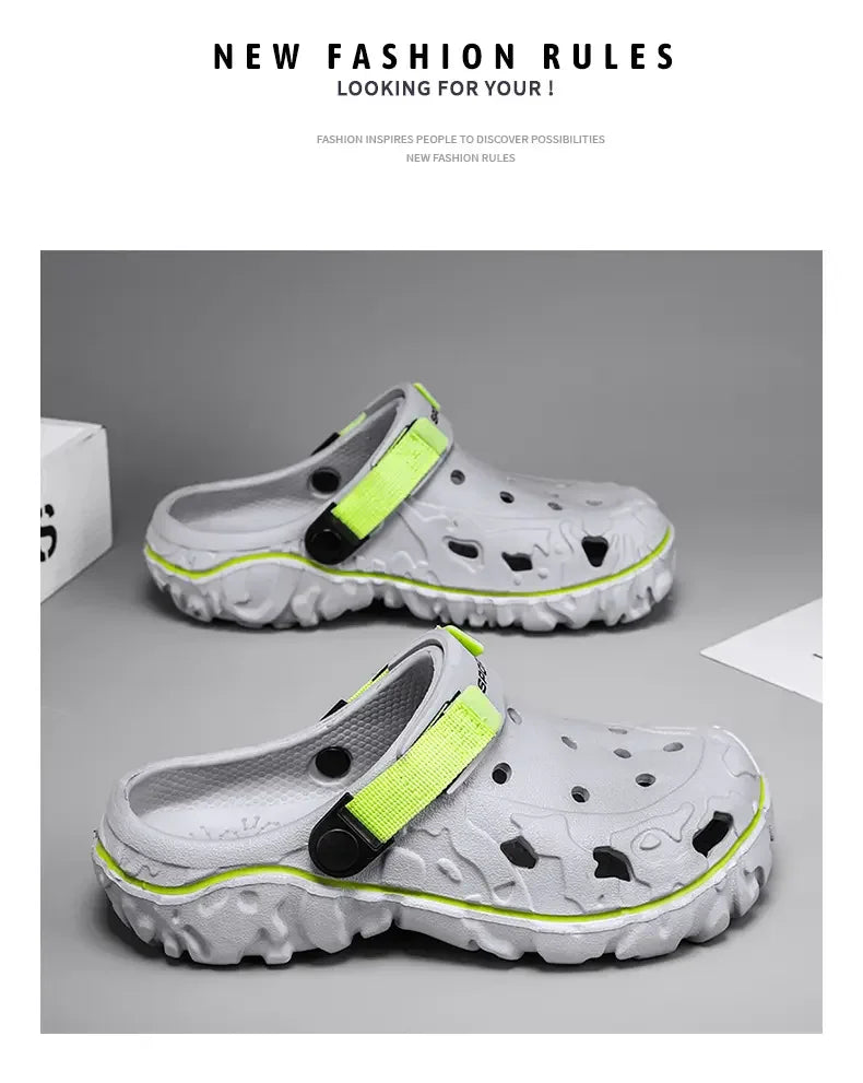 Men's Summer Clogs — Non-Slip Breathable Thick Bottom Beach Sandals Big Size 45 46 47