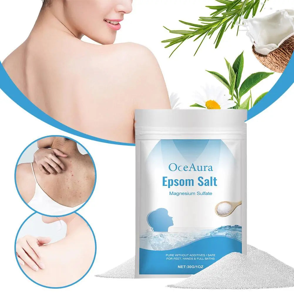Epsom Salt Magnesium Sulfate Bath Soak 30g – Muscle Relief, Exfoliating & Deep Moisturizing