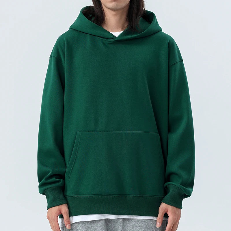 Men's Heavy Weight Polar Fleece Pullover Hoodie — 480gsm Thick Cotton Sweatshirt