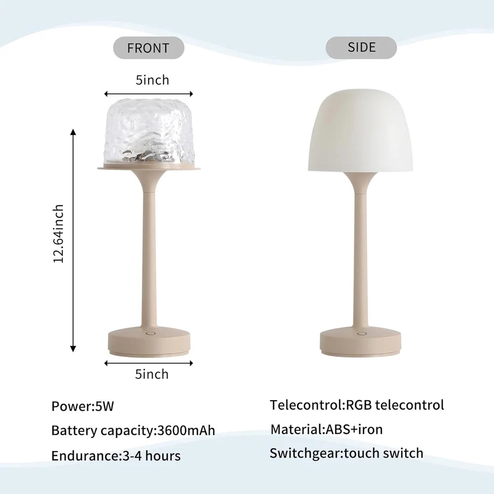 Water Ripple Lamp – Rechargeable RGB & Touch