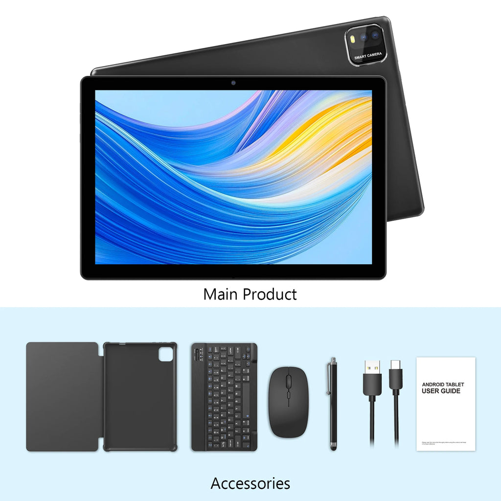 BAKEN 10.1" Android 16 Tablet – 12GB RAM, 64GB, Wi-Fi 6, 6000mAh