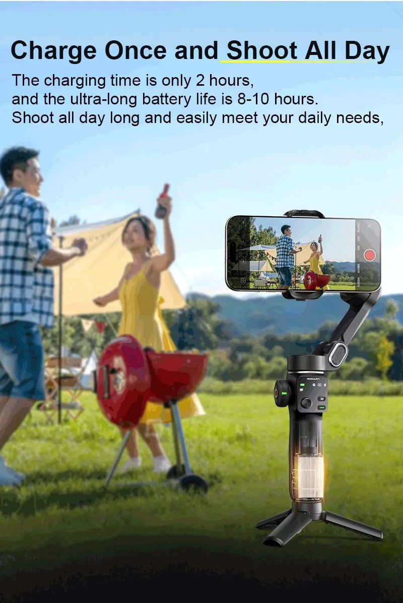 AOCHUAN 3-Axis Handheld Gimbal Phone Stabilizer — Smooth Video for iPhone & Android