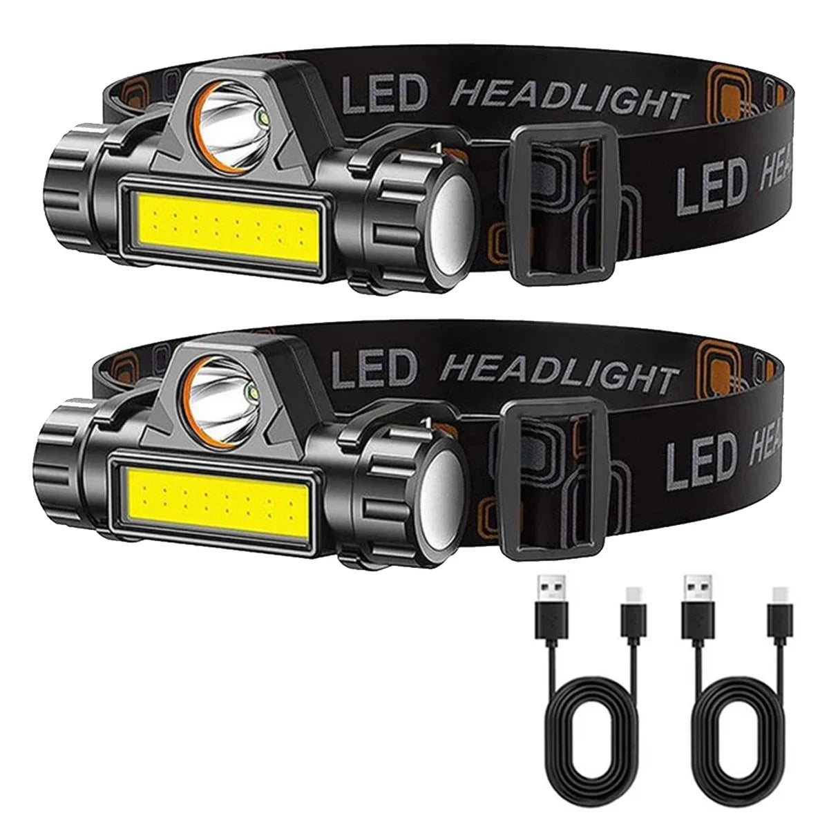 Rechargeable COB LED Magnetic Headlamp — Wide-Beam Work Light with Hands-Free Wear