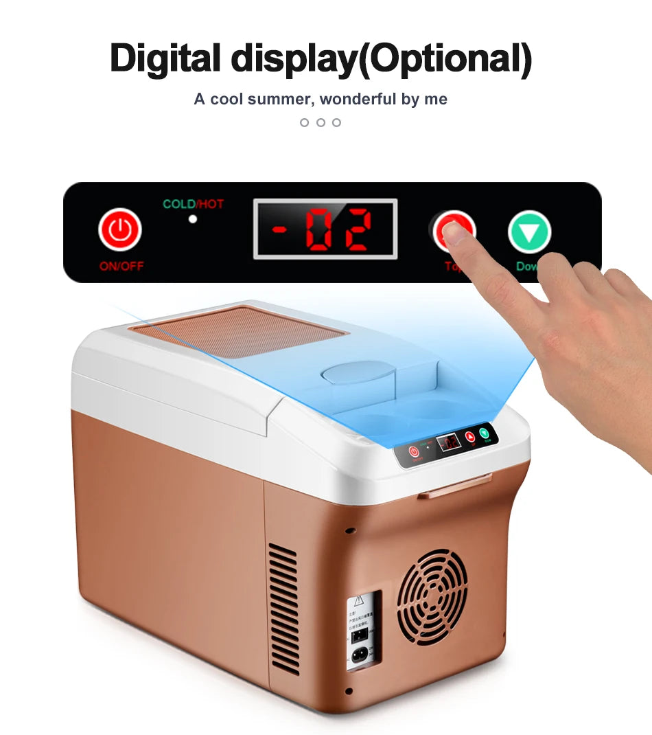 Yannice 15L Portable Mini Fridge — Home & Car Refrigerator with Digital Display & Super Cooling for Camping