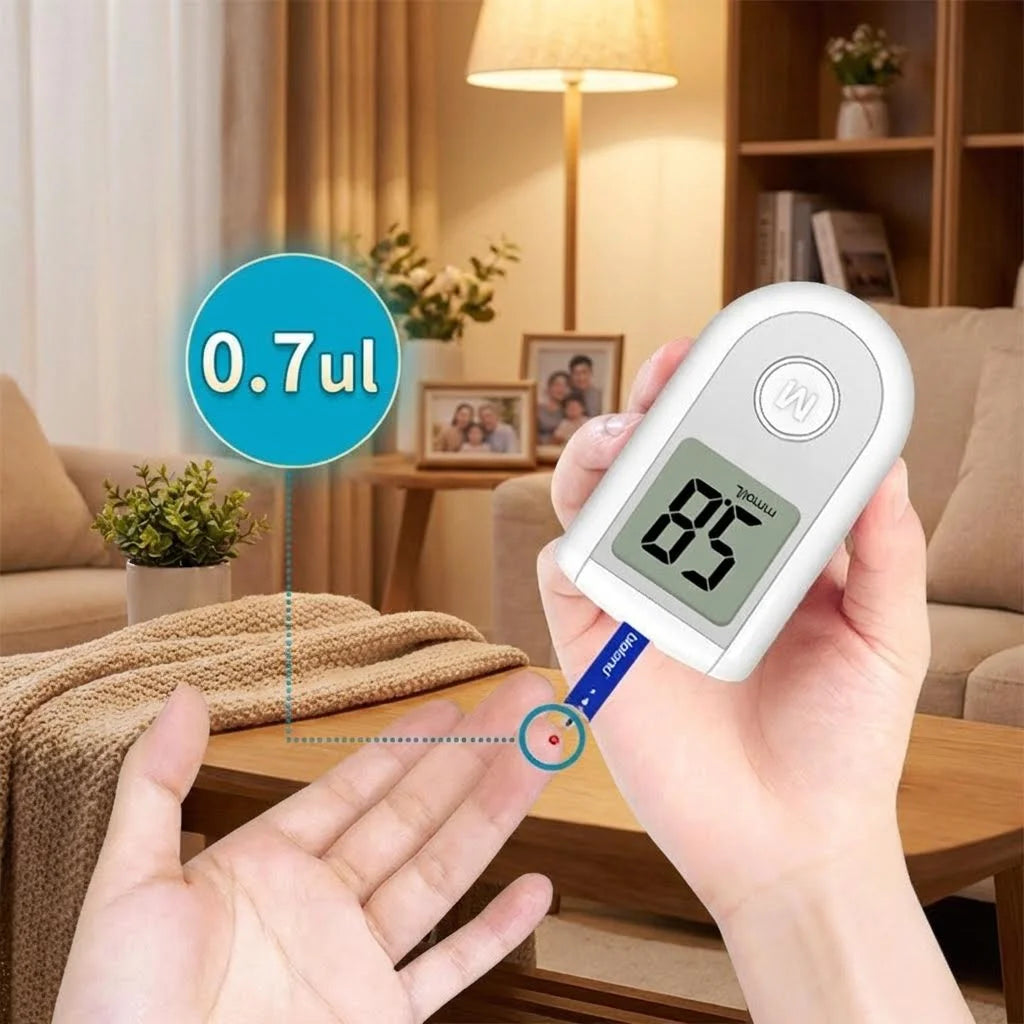 Jitesy Blood Glucose Meter Kit – No Coding, 50 Test Strips & Lancets, 5-Second Results with 500-Reading Memory