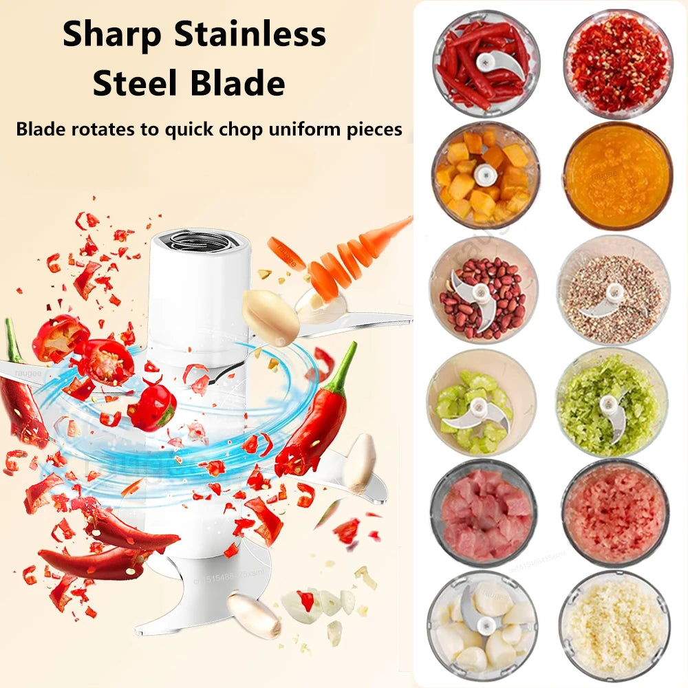 Electric Garlic Chopper 320ML — USB Rechargeable Mini Food Chopper & Meat Grinder