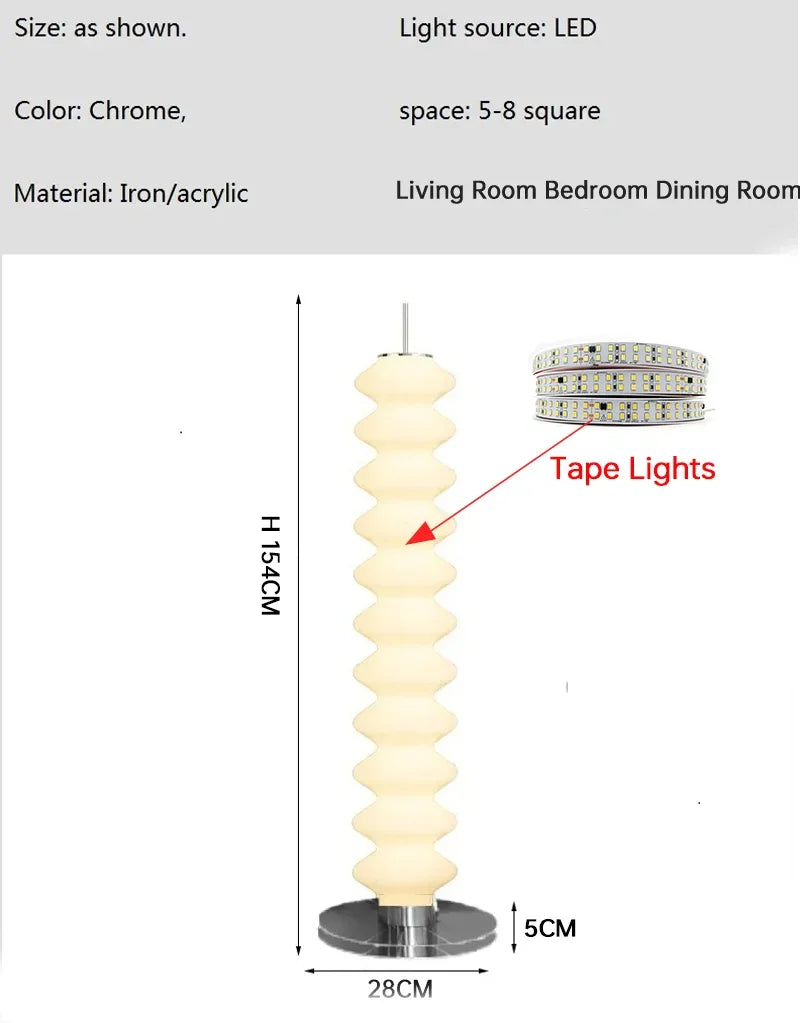 Dimmable LED Floor Lamp – Acrylic Shade Design