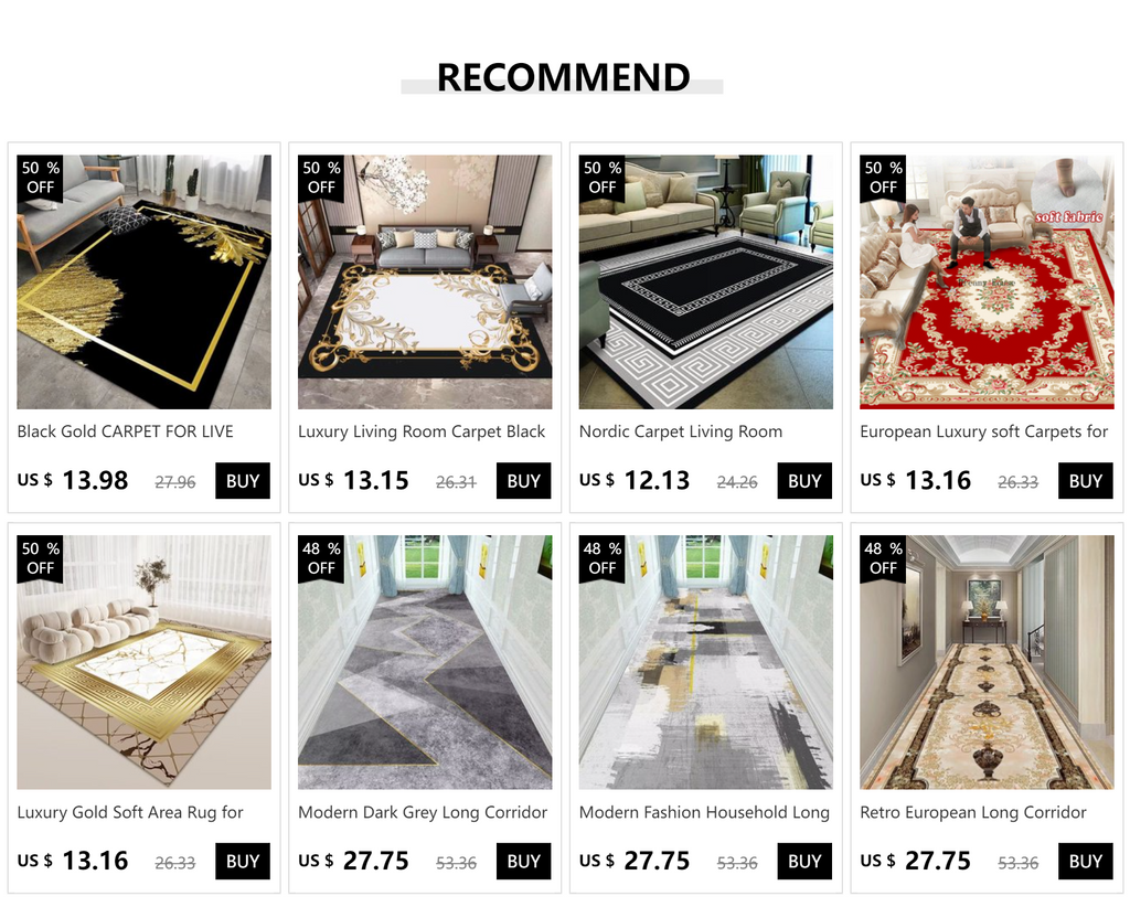 European Luxury Large Area Rug – Washable Non-Slip Carpet for Living Room & Bedroom