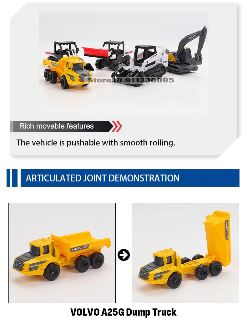1:64 Die-Cast Semi Truck & Excavator Model – Maisto Precision Collection