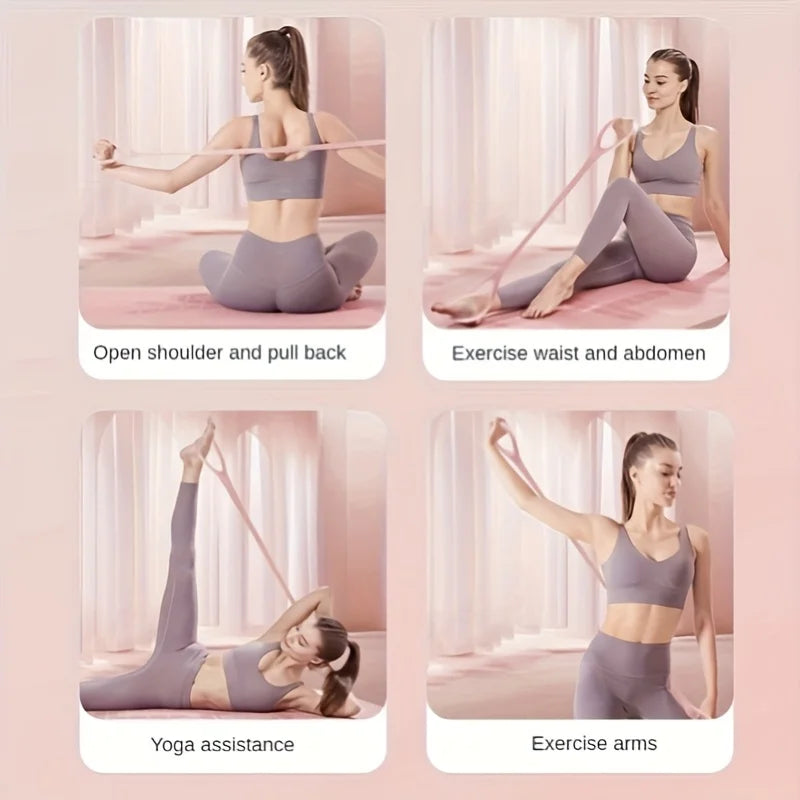 8-Shape Elastic Back & Shoulder Stretching Band – Open Shoulder Posture Corrector & Back Shaping Tool for Home Fitness