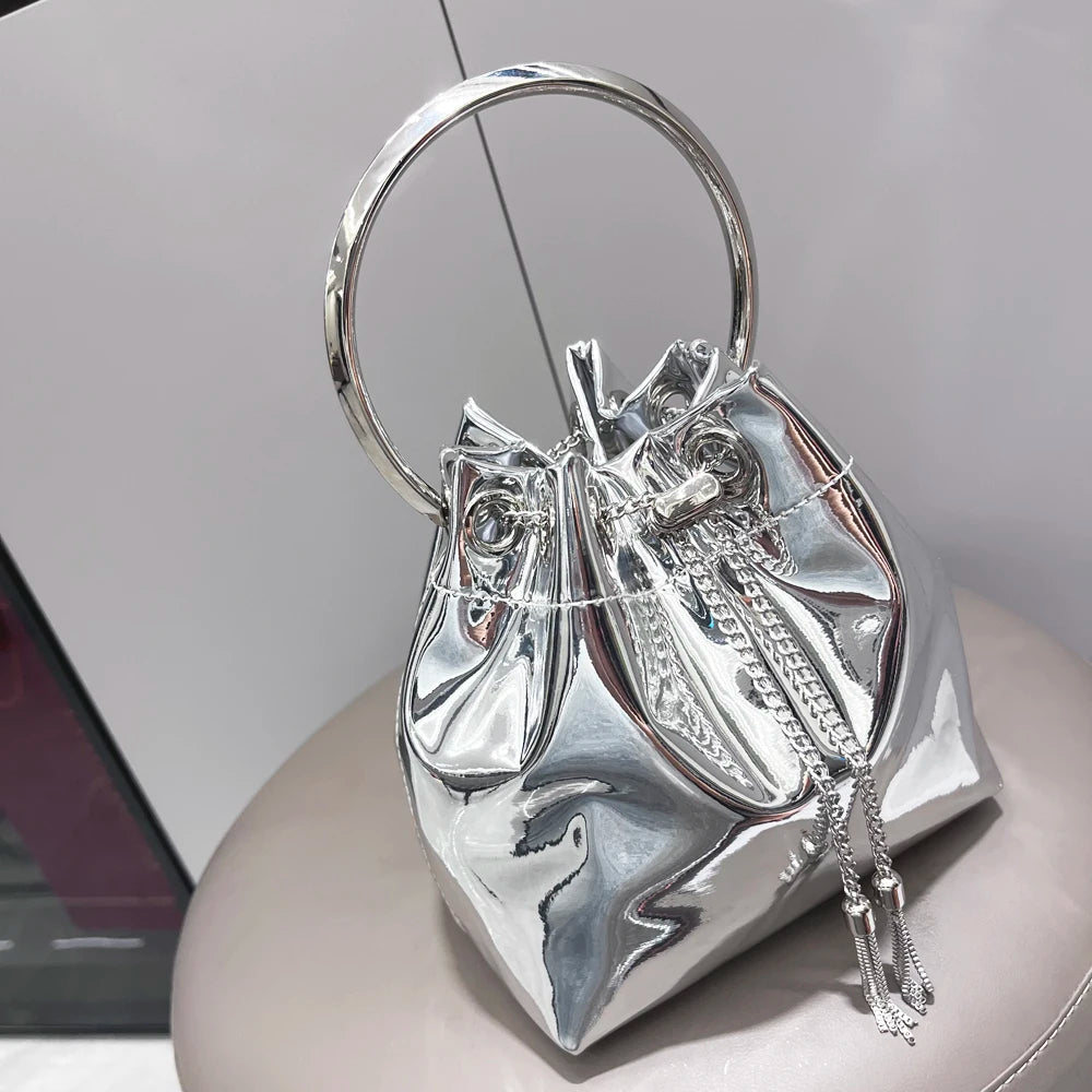 Luxury Evening Clutch Bucket Bag – Designer Shoulder Purse for Banquet & Party