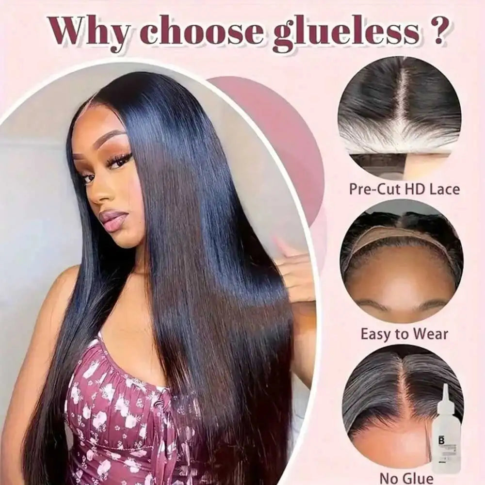40–42 Inch Bone Straight Lace Front Wig | Glueless 13x4 13x6 HD Lace Human Hair for Women